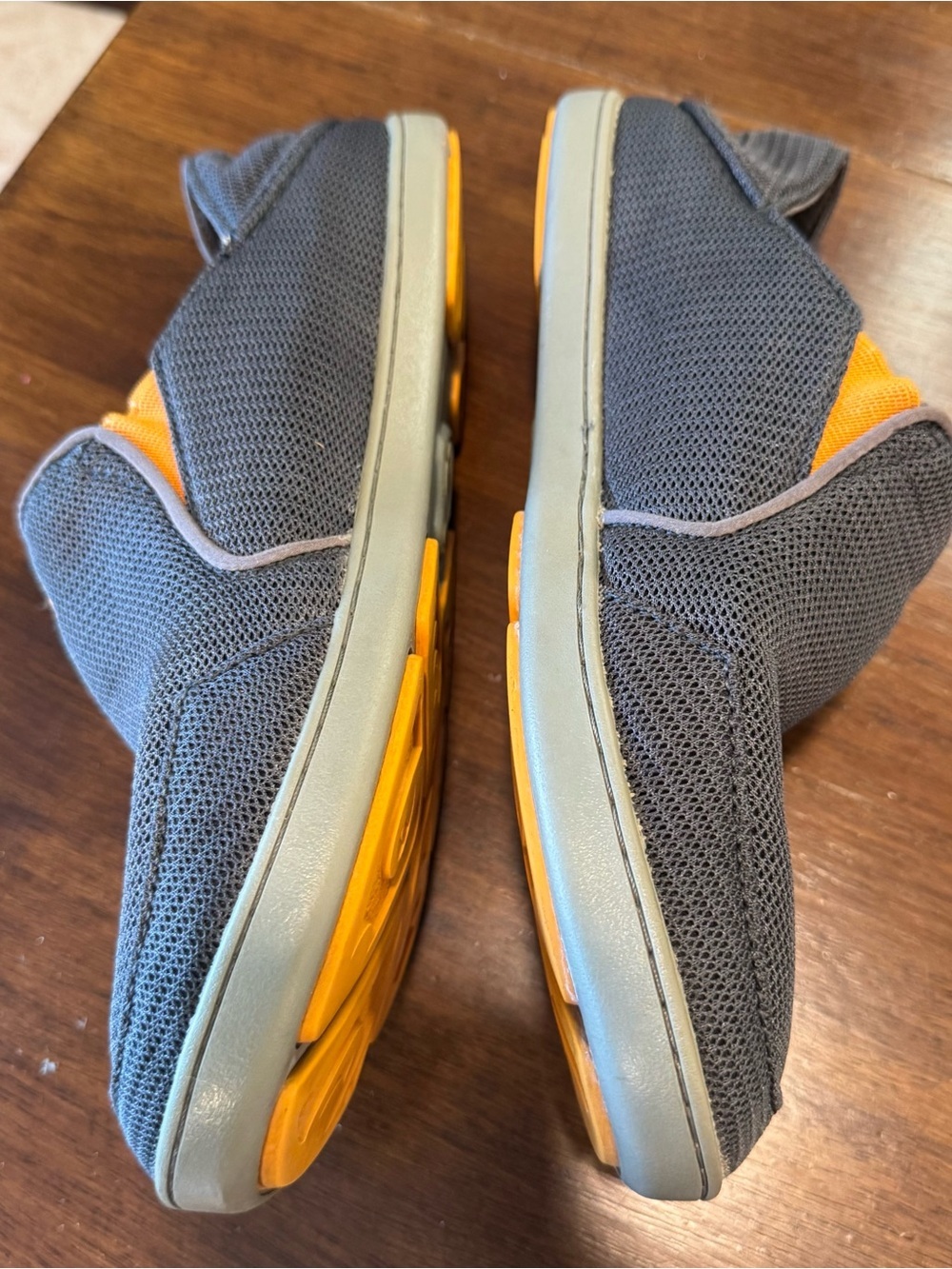 Olukai Nohea Mesh Men's Gray Orange Slip On Slide Boat Deck 10188-4242 SIZE 8.5 - Picture 4 of 9